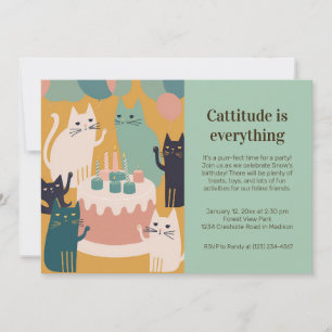 Convite de aniversário de gatos