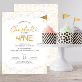 Convite de aniversário de gem para virar uma garot