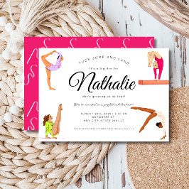 Convite de aniversário de ginástica