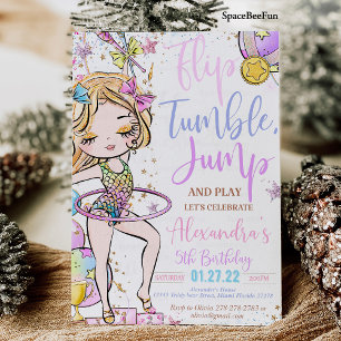 Convite de Aniversário de Ginástica Festa de Ginás