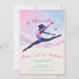 Convite de Aniversário de Ginástica para Meninas P