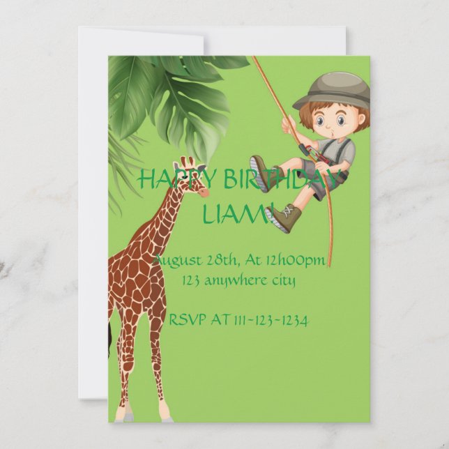 CONVITE DE ANIVERSÁRIO DE GIRAFAS (Frente)