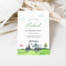 Convite de Aniversário de Golf Par-Tee