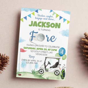 Convite de aniversário de Golfe