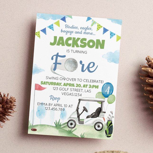 Convite de aniversário de Golfe (Criador carregado)