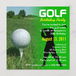 Convite de aniversário de Golfe