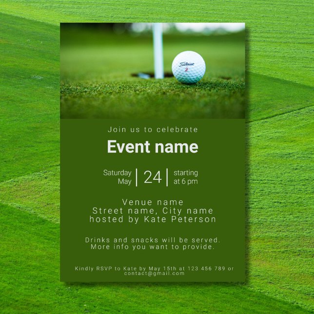 Convite de aniversário de golfe clube de golfe eve (Criador carregado)