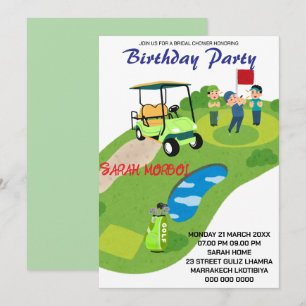 Convite de Aniversário de Golfe, Convite Par-Tee d