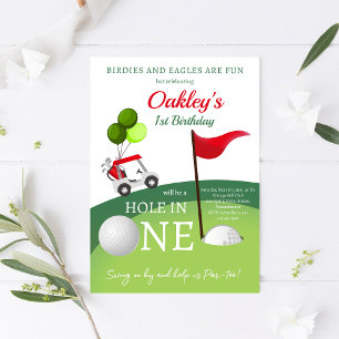 Convite de Aniversário de Golfe de Carrinho de Gol
