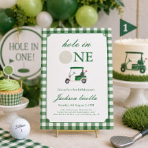 Convite de Aniversário de Golfe Green Hole in One