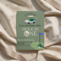 Convite de Aniversário de Golfe Hole in ONE 1