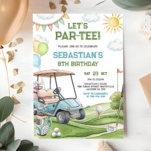 Convite de Aniversário de Golfe Let's Par Tee