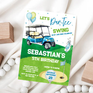Convite de Aniversário de Golfe Let's Par Tee