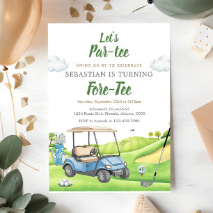 Convite de Aniversário de Golfe Let's Par Tee