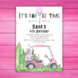 Convite de Aniversário de Golfe Par-tee de Golfe