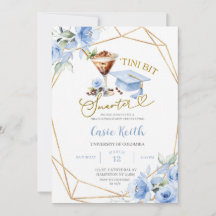 Convite de Aniversário de Graduação Blue Tini um p
