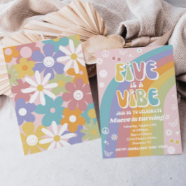 Convite de aniversário de Groovy | Cinco é um Vibe