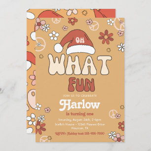 Convite de aniversário de Groovy no Natal   Invern