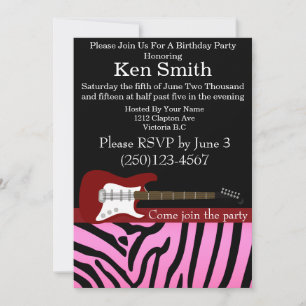 Convite de Aniversário de Guitarra Elétrica #18