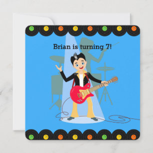 Convite de aniversário de guitarrista