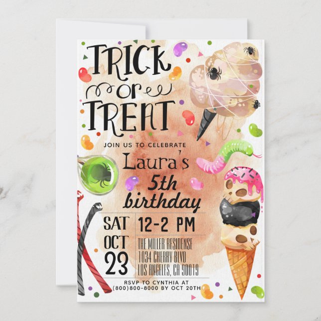 Convite de Aniversário de Halloween (Frente)
