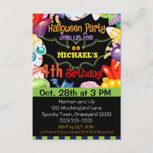 Convite de aniversário de Halloween