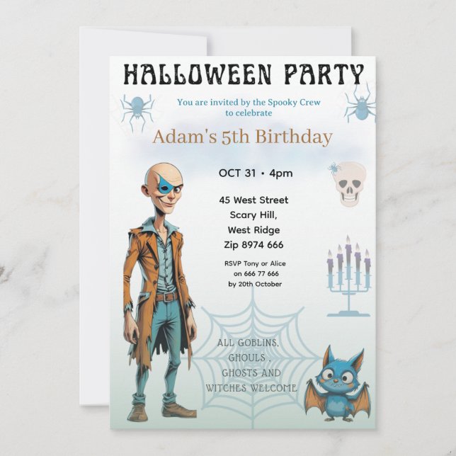 Convite de Aniversário de Halloween (Frente)