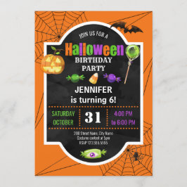 Convite de aniversário de Halloween