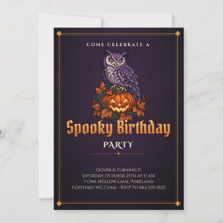 Convite de Aniversário de Halloween Assustador com