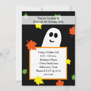 Convite de aniversário de Halloween Autumn Ghost