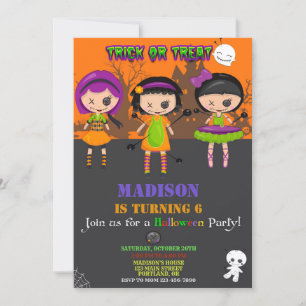 Convite de aniversário de Halloween Bonecas Voodo