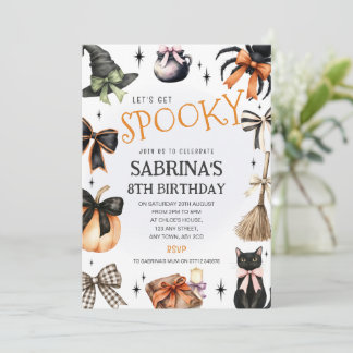 Convite de Aniversário de Halloween Bruxas & Laços