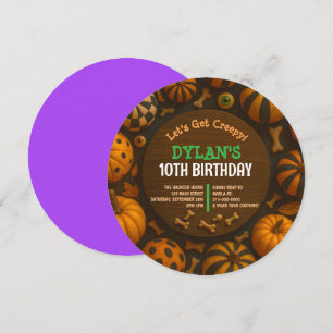 Convite de aniversário de Halloween CRAZY EYEBALLS