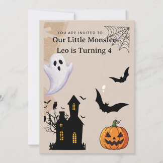 Convite de Aniversário de Halloween Cute Spooky On