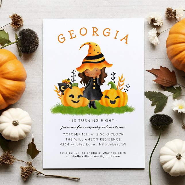 Convite de Aniversário de Halloween da Pequena Bru (Criador carregado)