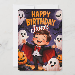 Convite de Aniversário de Halloween de Monstro Fof
