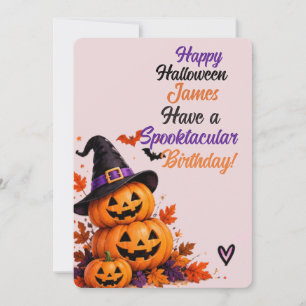 Convite de Aniversário de Halloween de Monstro Fof