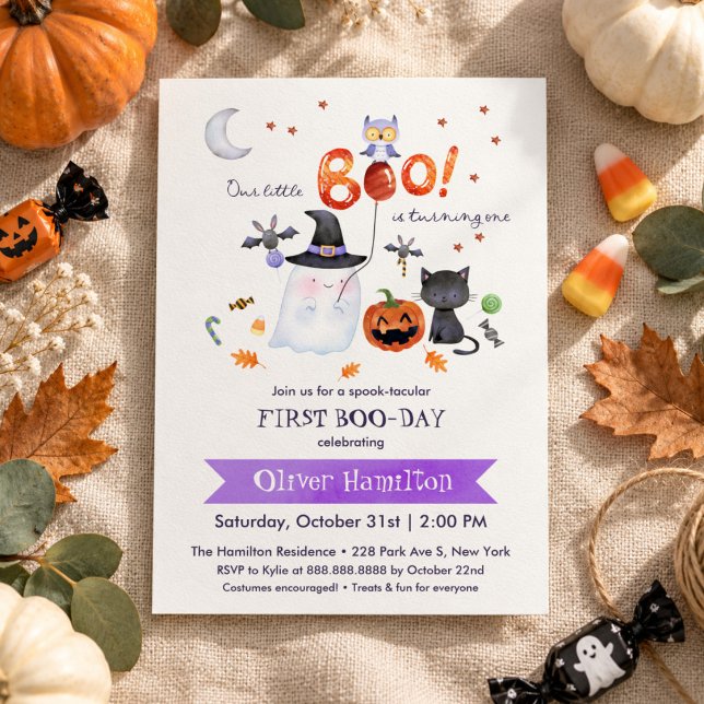 Convite de Aniversário de Halloween do Nosso Peque (Criador carregado)