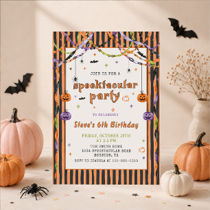 Convite de Aniversário de Halloween Espetacular