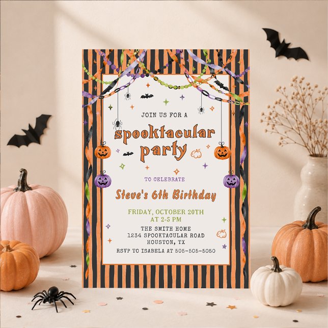 Convite de Aniversário de Halloween Espetacular (Criador carregado)