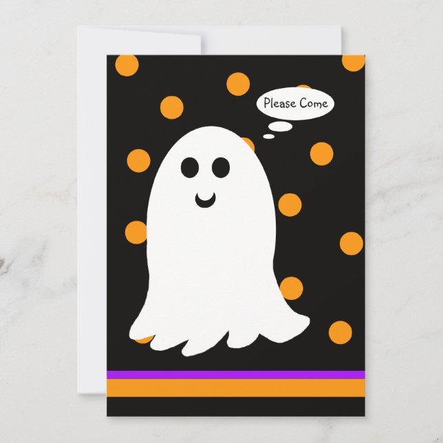 Convite de aniversário de Halloween Ghost (Frente)