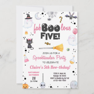 Convite de aniversário de Halloween para menina de