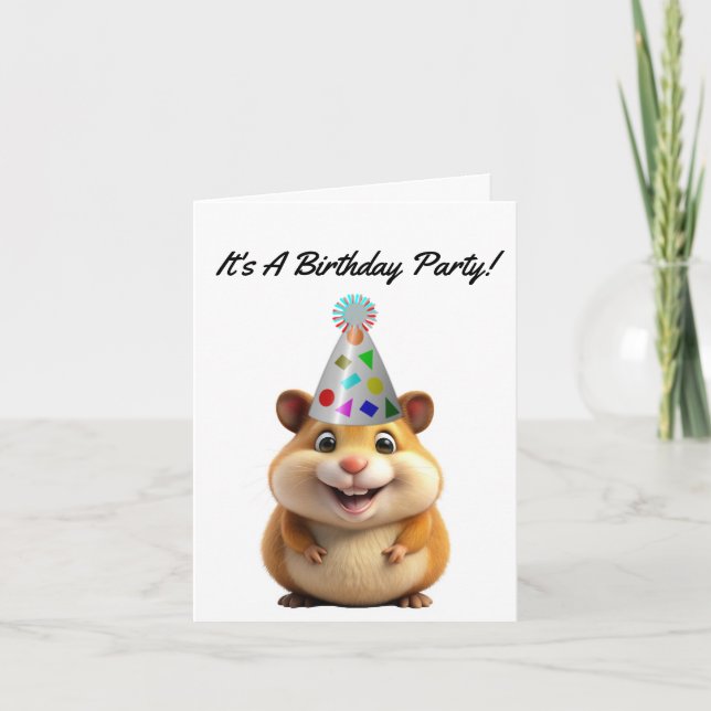 Convite de Aniversário de Hamster (Frente)