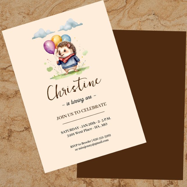 Convite de aniversário de Hedgehog (Criador carregado)