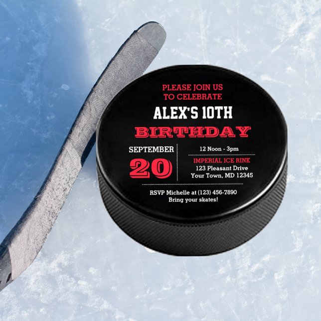Convite de Aniversário de Hockey (Criador carregado)