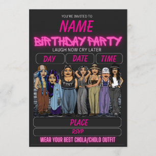 Convite de Aniversário de Homies Chicana Aniversár