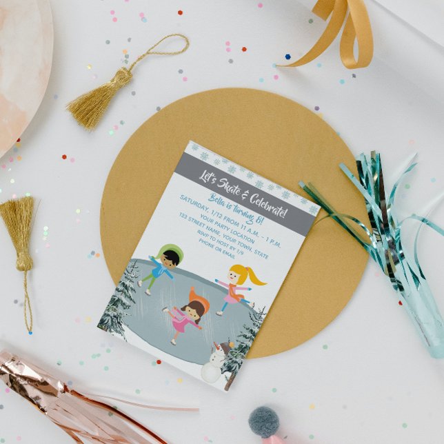 Convite De Aniversário De Ice De Pé (Criador carregado)