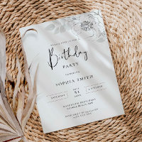 Convite de aniversário de Ilustração Botânica