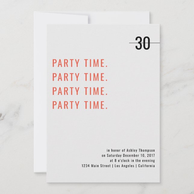 Convite de aniversário de impressão Design (Frente)