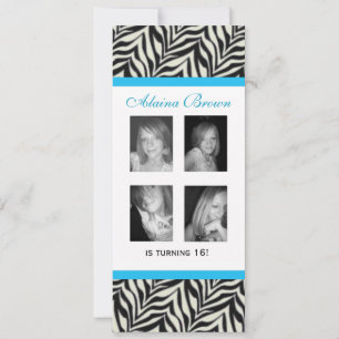 Convite de aniversário de Impressão Zebra Person